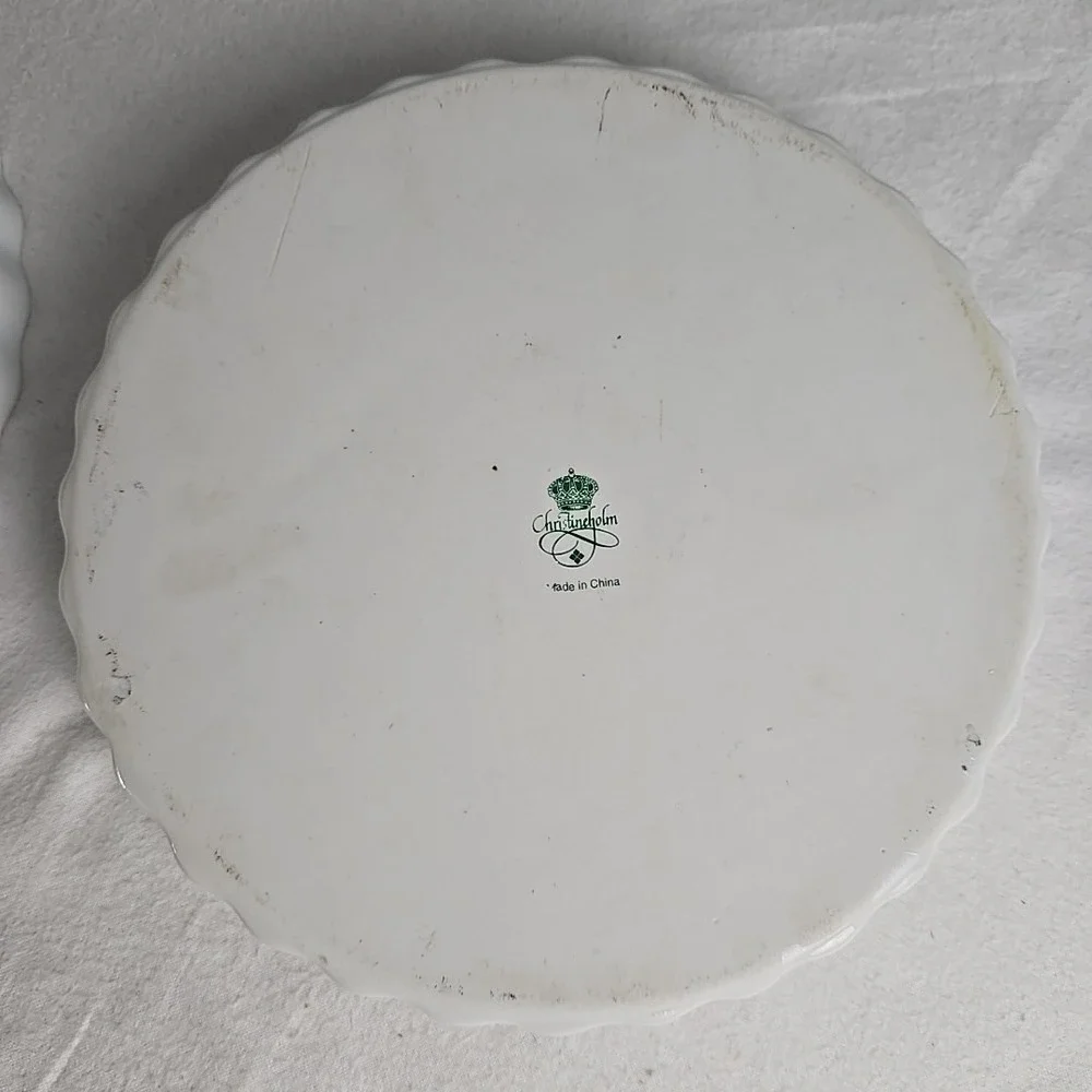 Christineholm Porcelain Floral Pattern Quiche Tart Pie‎ Plate 9.5